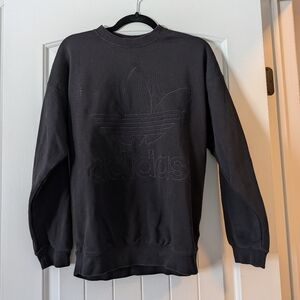 adidas Black Tonal Trefoil Crewneck Sweatshirt